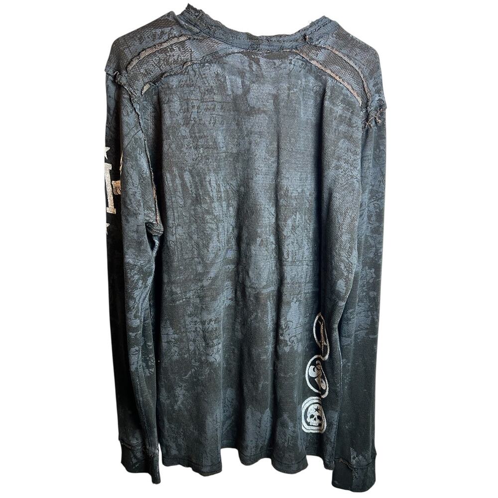 Affliction Reversible Thermal Live Fast Gray Brown Long Sleeve Y2K Size XL - Picture 3 of 7